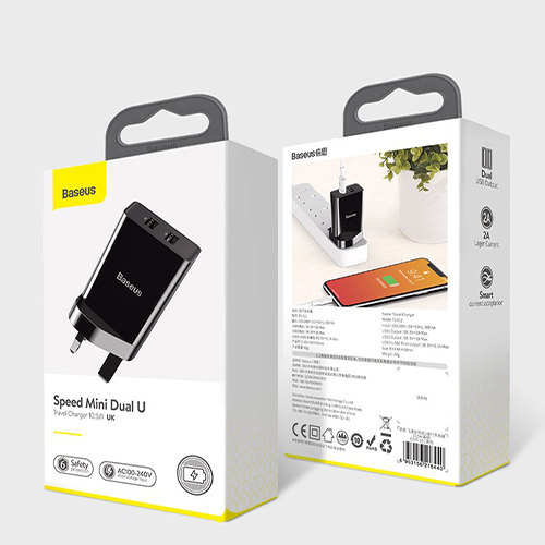 شاحن من بيسوس 2 USB مزدوج - 10.5W  تصميم خفيف الوزن ومحمول (كود :37)