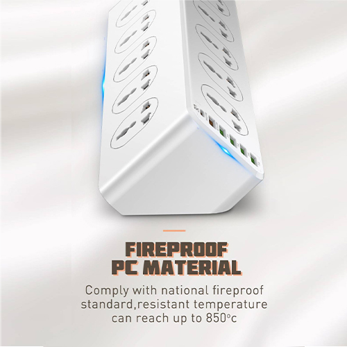 لدنيو -  مشترك الشحن السريع 5 مقابس كهرباء+ 5 منافذ USB + منفذ 1 PD - موديل SC10610 (كود:40)