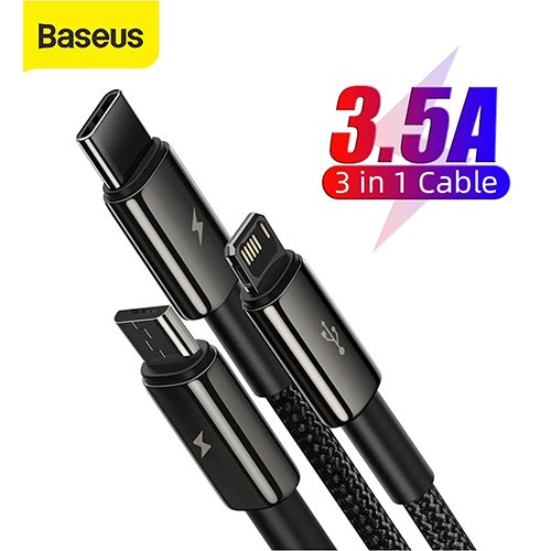 Baseus Cable - 3 in 1 Multifunctional USB to Micro / Type C / Lightning