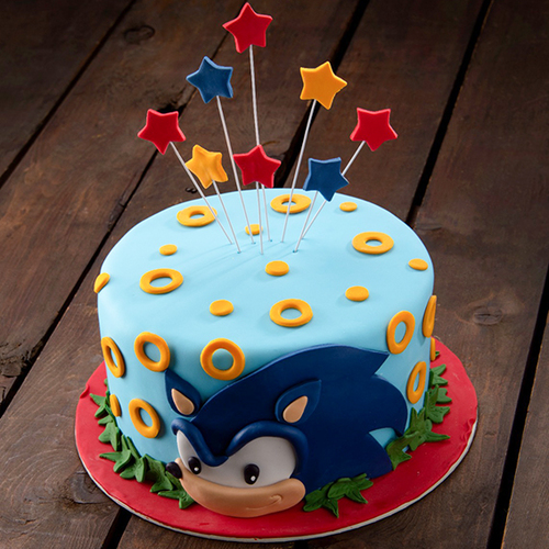 Sonic 3D Cakes - Filling: Vanilla with Blueberry filling Size : W-21cm, H10.5cm