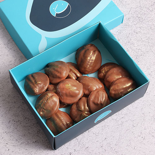Pecan Caramel Mini - 16 pieces
of delicious chocolate with pecan and caramel flavor