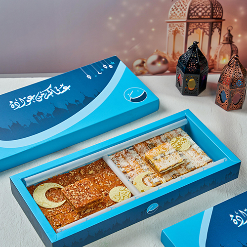 pecan delight and kinder bites - A box of our special products consisting of &nbsp; 2 flavors mixed with oriental cheese and biscuits, pecan , dates, and kinder with coconut
68&nbsp;piece