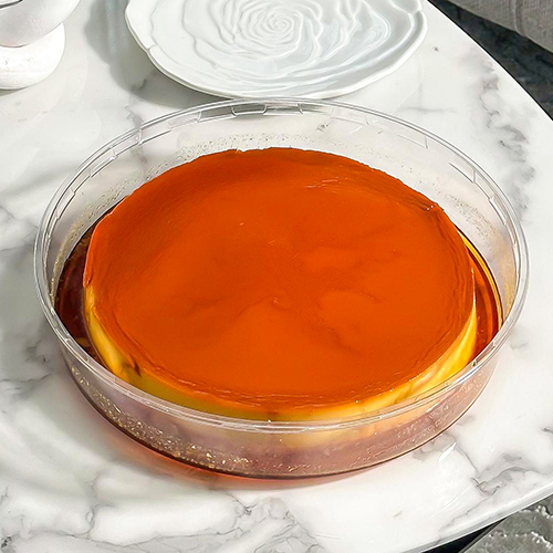 Cheese Caramel - Smooth cream cheese blended with warm vanilla, poured over a layer of golden caramelized sugar. Rich, silky, and melt-in-your-mouth with an unforgettable flavor . for 5-6 person