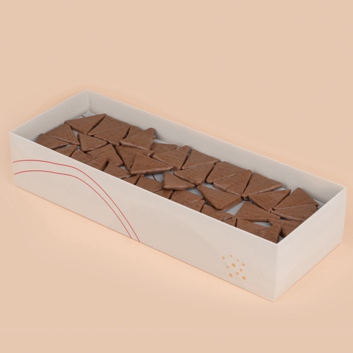 Caramel  triangle bar .500g - Three layers of amazing biscuit triangles dipped in chocolate and caramel