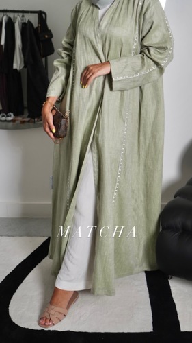 Matcha linen - لينن ايطالي ١٠٠٪؜  شامل الملفع  يمكن تغيير اللون