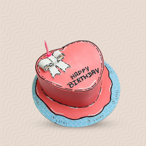 Comic Heart Cake - Red velvet cake, chocolate, vanilla and cream cheese frosting 8 inches serves 8 to 10 persons.