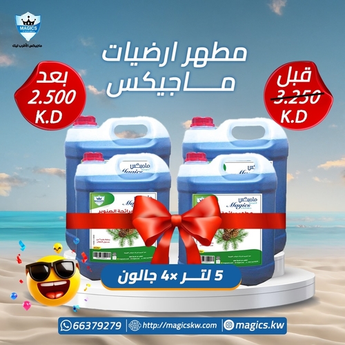 كرتون مطهر بالصنوبر - ٥ لتر × ٤ جالون