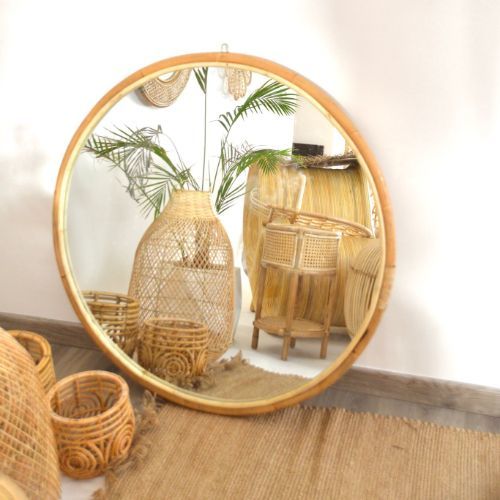 Round Bamboo Mirror - Diameters 100cm