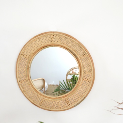 Rattan Round Mirror - 70x70cm (circle mirror)