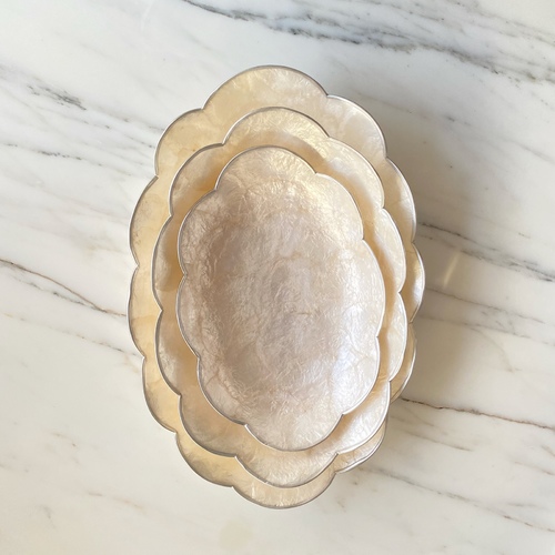 mother of pearl dishes set of 3