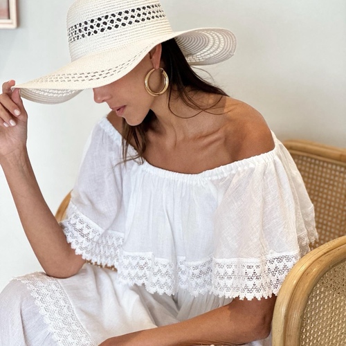 white crochet dress