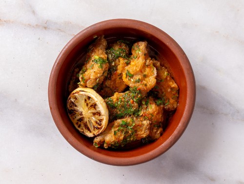 Coriander and Garlic Chicken Wings - Wings with Garlic Chicken Wings, Coriander, Garlic, Lemon Dressing.