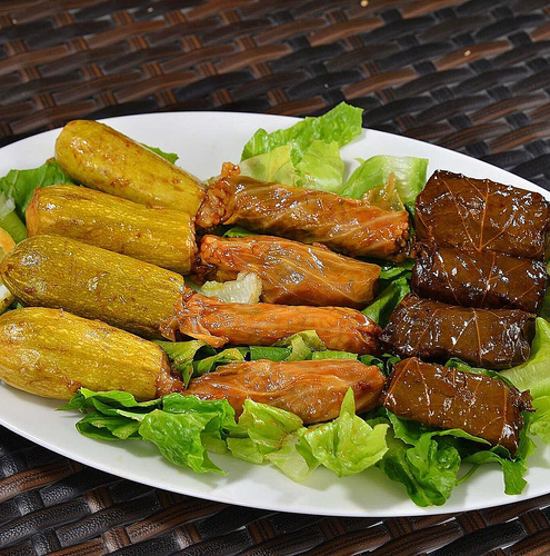 Stuffed Vegetables - Cedar stuffed with cedar leaves - cabbage stuffed with cedar - zucchini stuffed with cedar.