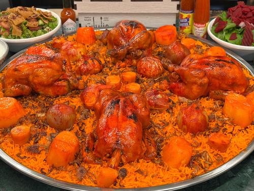 Chicken stuffed casserole with red rice