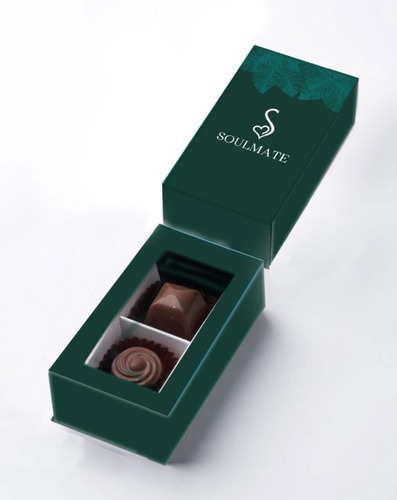 Mini Box - Treat yourself with our 2-piece
chocolate mini box to indulge in the two
exquisite bonbon flavors NOTE: The price of 75 KWD covers the cost of 100 boxes, with each box priced at 0.750 KWD CUSTOMIZATION AVAILABLE: The boxes can be customized as per company or personal logo and name.