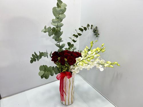 Love 20 - Pottery
  vase with mixed flowers and vegetables