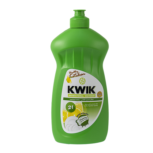 Al Sharhan Industries - KWIK Antibacterial Dish Wash 500 ml - KWIK Antibacterial Dish Washing liquid effective on hard grease - kills 99.9% of germs including Viruses & Bacteria