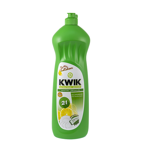 KWIK Antibacterial Dish Wash 1 Ltr - KWIK Antibacterial Dish Washing liquid effective on hard grease - kills 99.9% of germs including Viruses & Bacteria.