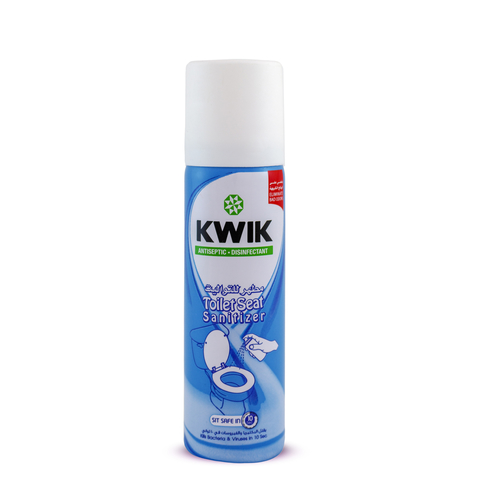 Al Sharhan Industries - KWIK Toilet Sanitizer 70 ml - KWIK Toilet Seat Sanitizer kills bacteria and viruses in 10 seconds - Ensures germ-free and safe toilet experience.