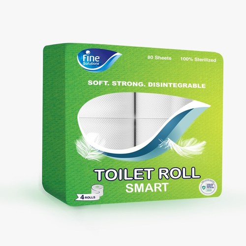 Fine Toilet Tissue 80 Sheets × 4 Rolls - With its embossed paper and smooth texture, Fine ensures high levels of absorption and maximum comfort for all types of users in various industries and sectors. Aside from being ideal for all plumbing systems and disintegrating when lowered into the siphon, the quality of the product makes it the perfect addition to any use.