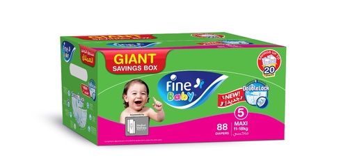 Al Sharhan Industries - Giant Savings box, Double Lock Technology , Stage 5, MAXI 11-18 Kg  80 Diapers - Smart Lock  Integrated System To Lock Wetness  Super Absorbent Gel Core Fluids away and helps keep
your baby is skin dry .  Large Green Layer Quickly absorbs Fluids away from
your baby is skin and spreads them evenly across the diaper.   







Leak Barriers Gentle Leg cuffs that Prevent leakage.