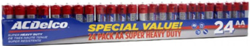 Al Sharhan Industries - ACDelco Heavy Duty  Special Value AA - 24 Batteries 1.5V - Includes 24 AA alkaline batteries with 1.5V of long  lasting power that last up to 3 times longer than other batteries  Better performance with all devices than other batteries  Longer life: Energy saving without leakage when kept in a cool and dry place  No mercury Or cadmium, safe for home use and environmentally friendly