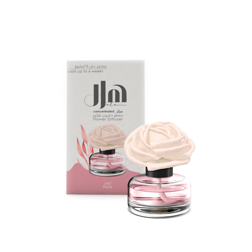 Al Sharhan Industries - HALA FLOWR DIFFUSER FLORAL 60ML - Concentrated Flower Diffuser, lasts up to 6 weeks. 100%
natural handmade sola flower reed.   

This range contains three different fragrances, each of them
has its own interesting features