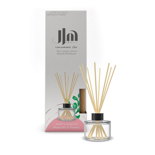 HALA REED DIFFUSER MAGNOLIA & FLOWERS 100ML - Concentrated Reed Diffuser, lasts up to 6 weeks. Rich aroma
in an practical and attractive design.   

This range contains three different fragrances, each of them
has its own interesting features