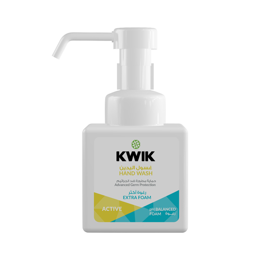 Al Sharhan Industries - Kwik Hand Wash Foam Active - Kwik Hand Wash Foam
Antibacterial Advanced Germ Protection Extra Foam (Active) (250ml)