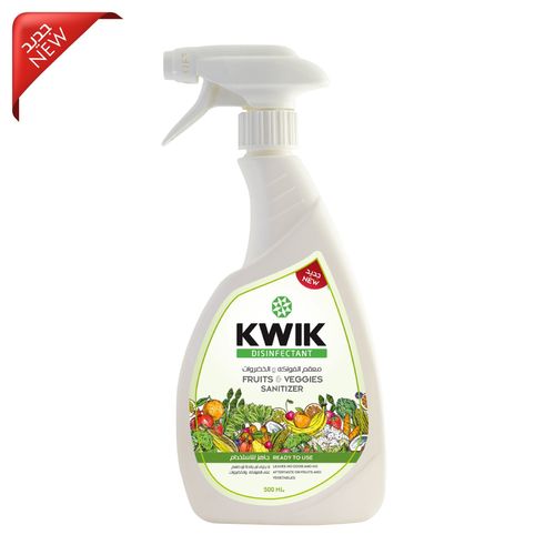 Fruits & Veggies Spray - - Ready To Use - Leaves No Odor and No After Taste on Fruits and Vegetables. - Spray the goods with KWIK Fruits & Veggie Santizer Spray. Rinse off if desired. Goods are ready for consumption.