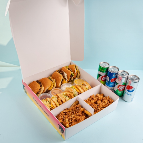 Diwaniya box slider - 10 slider 2 special French fries 4 soft drinks