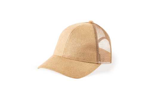 Suede Trucker Camel Cap