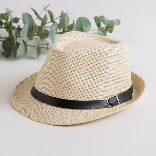 Beige straw fedora  Hat