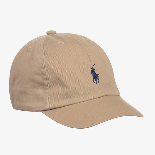 Cotton Chino Ball Cap Beige Pony Logo