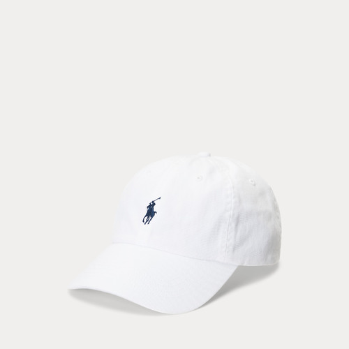 Cotton Chino Ball Cap White Pony Logo