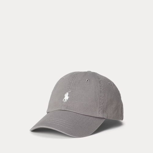 Cotton Chino Ball Cap light GreyPony Logo