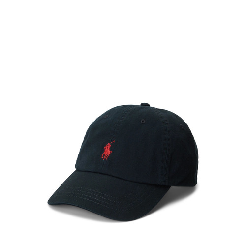 Cotton Chino Ball Cap Black Pony Logo