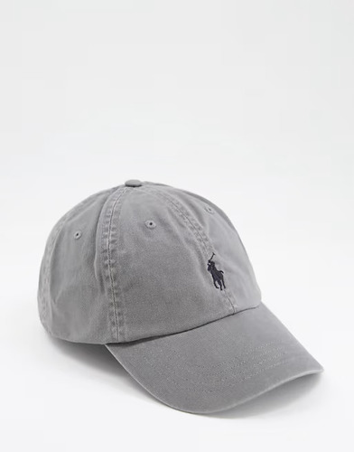 Cotton Chino Ball Cap Dark Grey Pony Logo