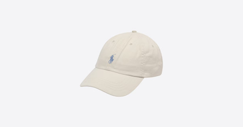 Cotton Chino Ball Cap OffWhite Pony Logo