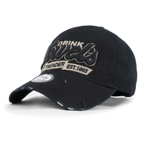ililily Howel's Distressed Vintage Solid Color Cotton Baseball Cap Trucker Hat Black