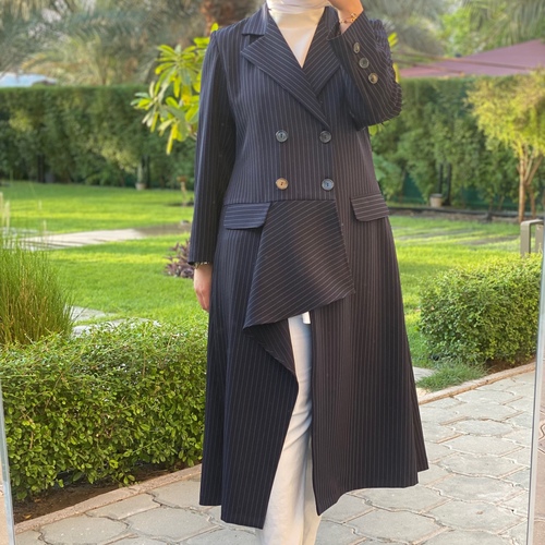 Navy Blue Jacket - Long Jacket  length 45