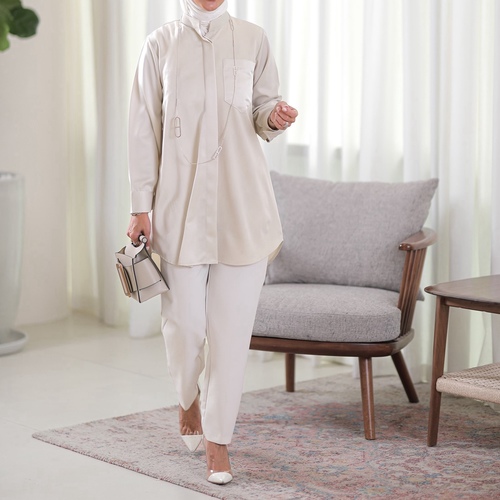 half Silk half Crepe Shirt - قميص حرير مع كريب الطول من الامام ٣٠ ومن الخلف ٣٢