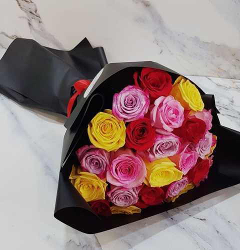 Mix Rose Bouquet-2 1126 - A mix of roses pink, red, yellow and purple