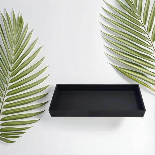 black wooden tray 430 - This elegant black wooden tray measures 40 cm in length ,15 cm in width and inside 1.5