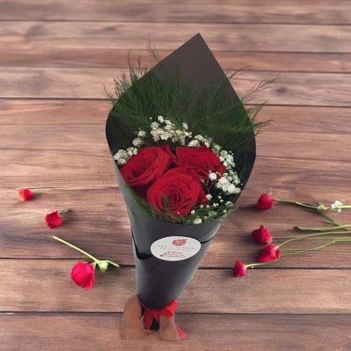 Fruit Flower - Roses With Gypsophilia and Green Tree Tree 1119 - Roses With Gypsophilia and Green Tree Tree as Beautiful Bouquet