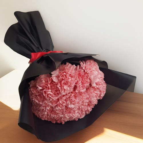 beautiful carnation bouquet 1132 - beautiful carnation bouquet in wrapping  height 55 width 40