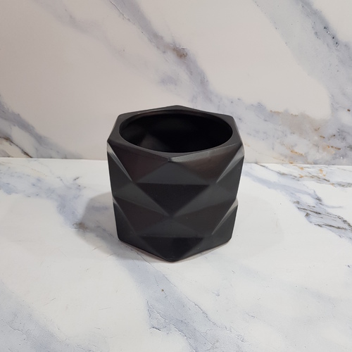 ceramic pot for plant 414 - This ceramic pot is perfect for your plants, measuring 12 cm in height and 12 cm in width.  Its sleek design will complement any indoor or outdoor space, adding a touch of elegance to your plant display.