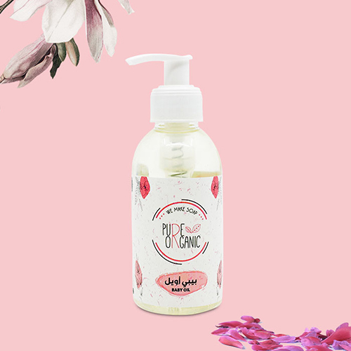 Pure Organic - Baby Oil - Baby Oil Therapy: The Ingredient : Almond oil cedar oil apricot oil Aster Orange and lemon oil 
 Use it: Daily after shower 
 Its benefits: It gives moisturizing and lightening while continuing