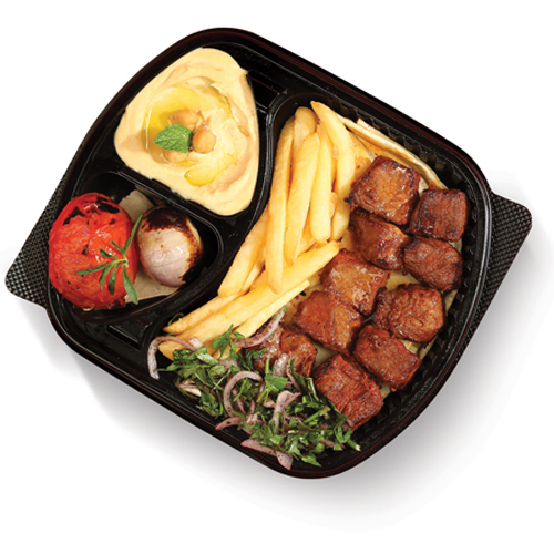 Beef Platte - Beef, Grilled Tomatoes & Onions, French Fries, Biwaz & Mixed Pickles