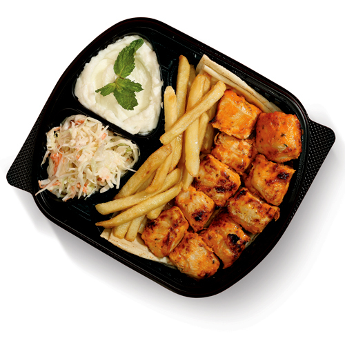 Taouk Platter - Taouk, French Fries, Garlic Paste & Mixed Pickles